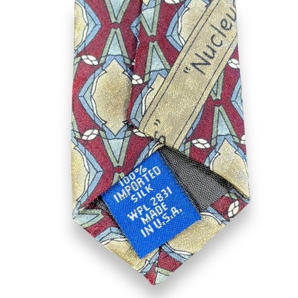 Artisphere Charles Vinson "Nucleus" Maroon Bronze 100% Silk Tie Made in the USA - Picture 7 of 9